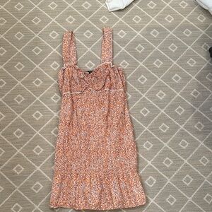 Zara Orange and Pink Floral Mini Dress